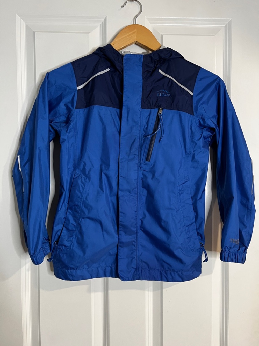 Kids' Trail Model Rain Jacket, Colorblock Blue Size 8